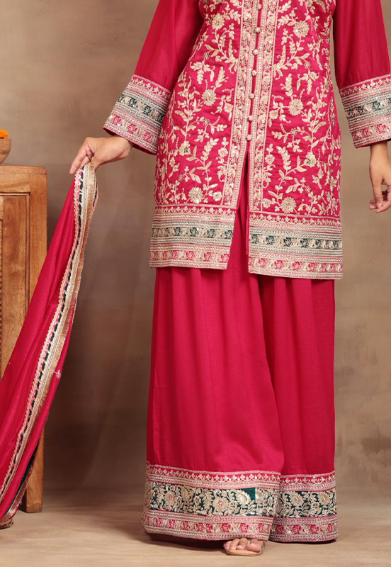 Libas Art Silk Straight Suit with Dupatta - Image 4