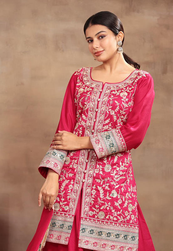 Libas Art Silk Straight Suit with Dupatta - Image 2